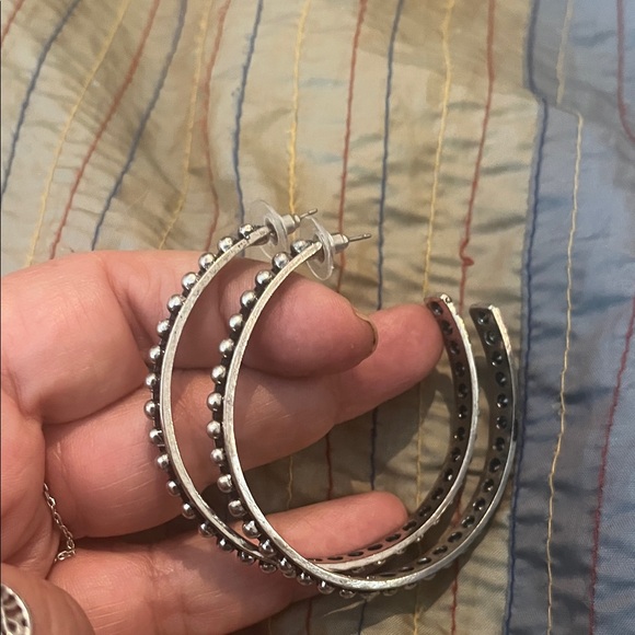 Costume Silver Hoop Earrings - Picture 1 of 2